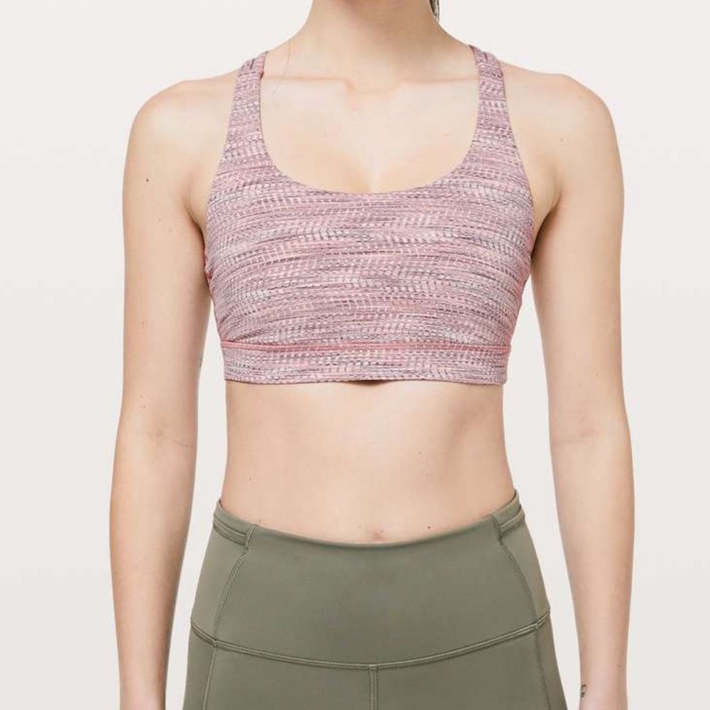 Lululemon Energy Bra Arrow Jacquard Antique Bark Copper Coil Sz 8